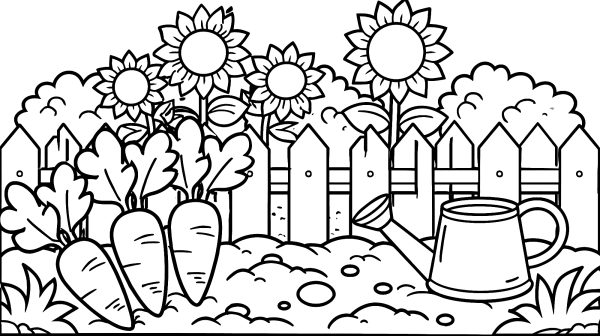 Jardim com Girassóis