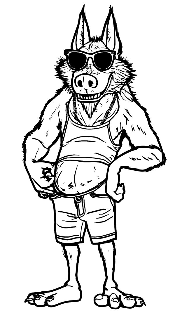 Trendy Dog — coloring page