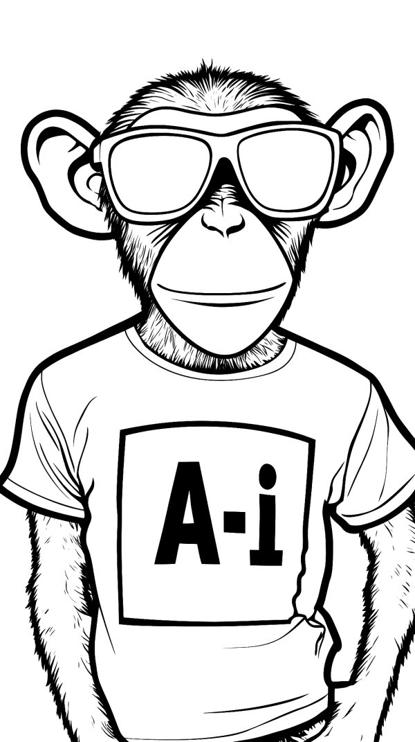 Popular monkey on the channel — coloring page