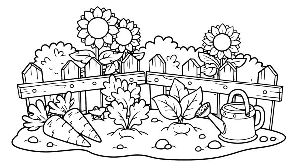 Sonniger Gartenszene
