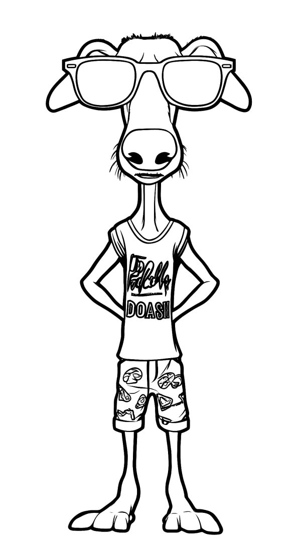 Cool Sunglasses Creature — coloring page
