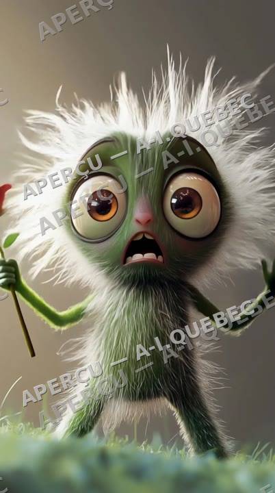 Un petit critter vert heureux répand de l'amour !