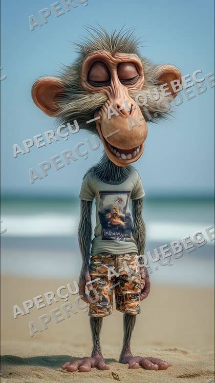 Creepy Monkey on the Beach