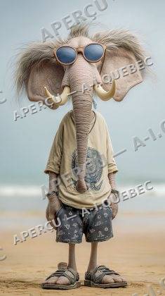 Elephants Vacationing on the Beach